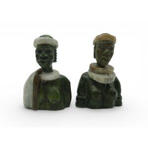 Small Stone Bust Set Colourful Hand Carved in South Africa
